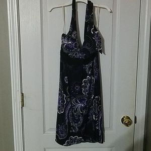 Speechless Purple Paisley Halter Dress - Size M